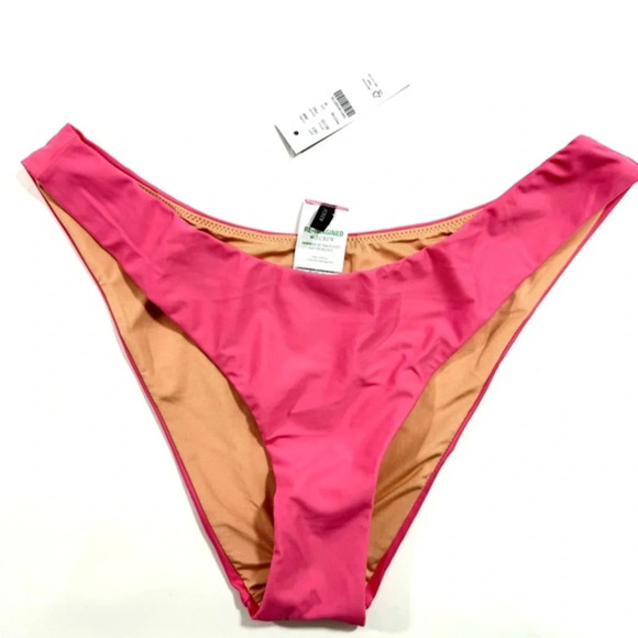 New J Crew Curved Waist Cheeky Bikini Bottom Tea Rose - Picture 1 of 4
